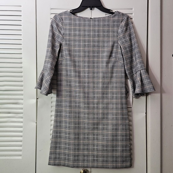 H&M Plaid Shift Bell Dress With Bell Cuffs - Picture 3 of 7